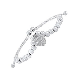 A beaded bracelet from Rottermond’s signature collection features a sparkling heart charm