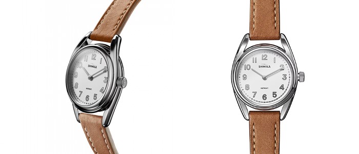 Ladies watch by Shinola with leather strap and stainless steel case