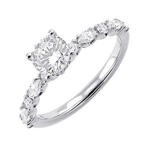 A stunning side stone diamond engagement ring.