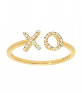 Benny Sofer 14K Yellow Gold and Diamond XO Fashion Ring