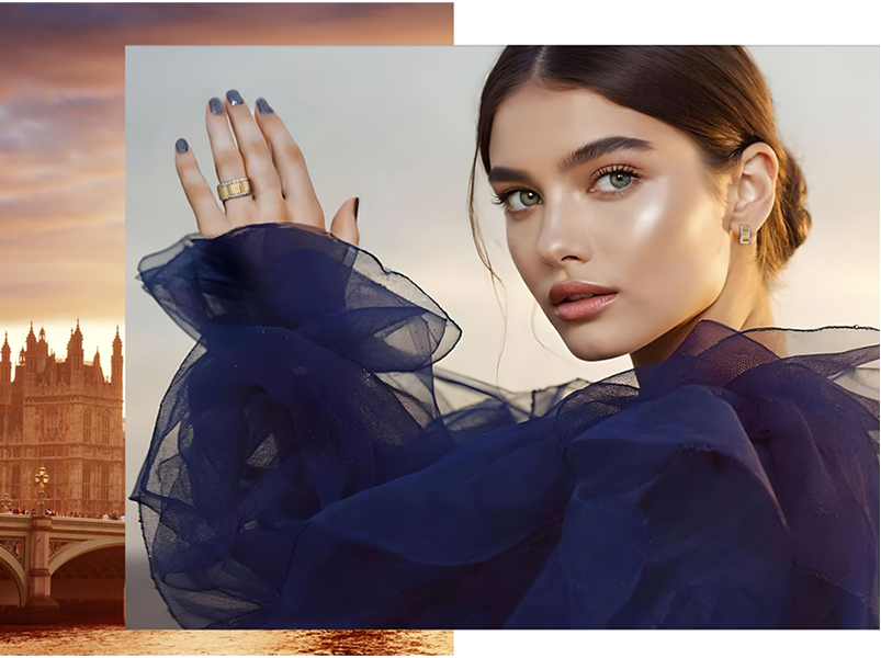 Woman wearing Marry Ann Diamond bridal jewelry holding a white flower