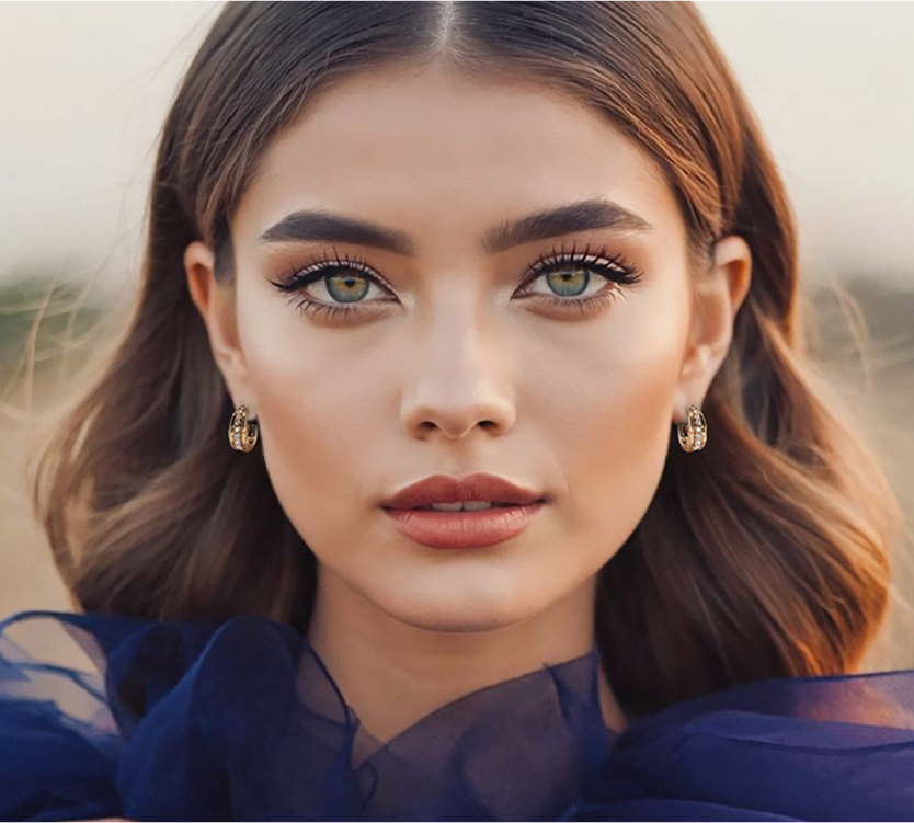 Woman wearing Marry Ann Diamond engagement ring