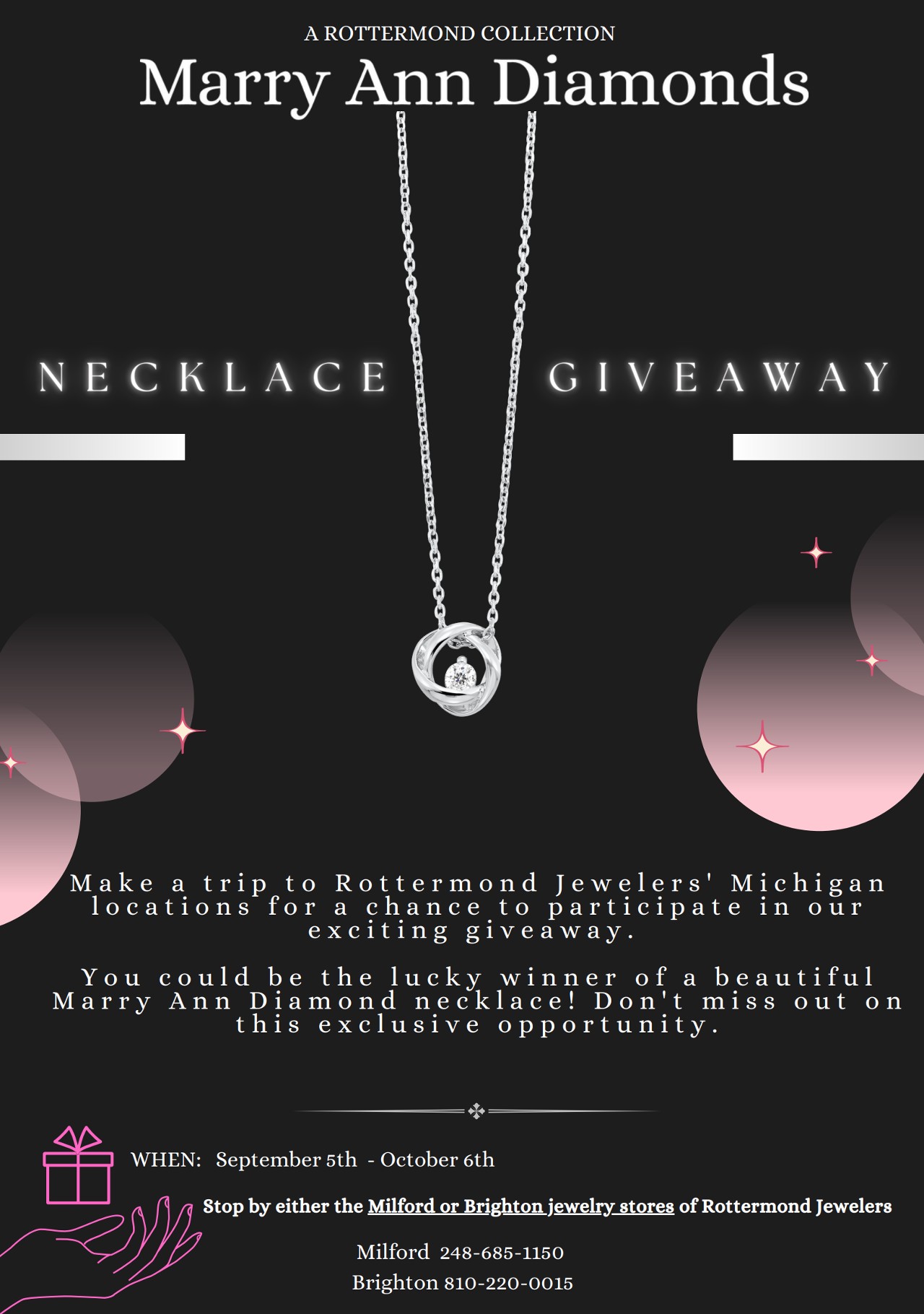 September 5th - October 6th, enter Rottermond's Marry Ann Diamond Necklace Giveaway