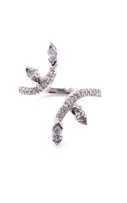 Rottermond Custom Made Platinum And Diamond Bypass Ring