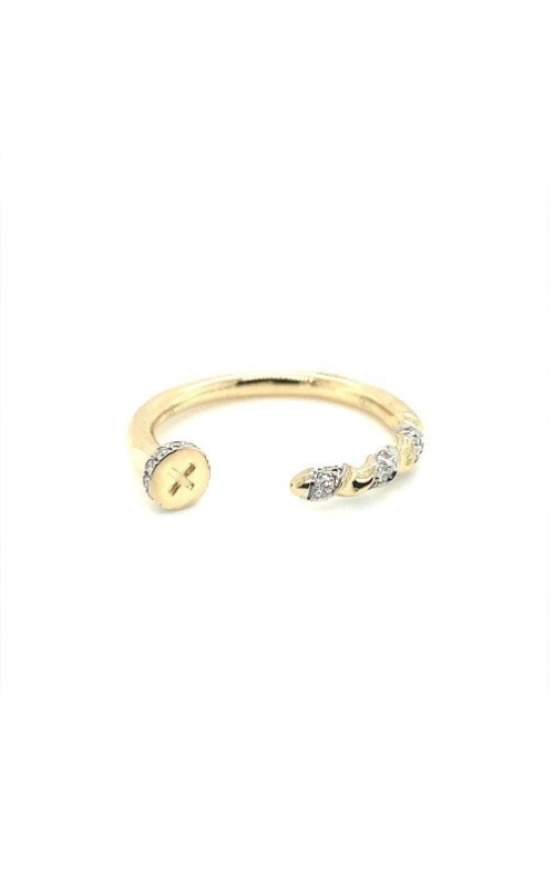 Marry Ann:14 Karat Yellow Gold 89 Facet Diamond Studded Nail Ring