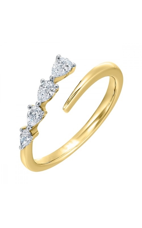 Rottermond Signature:14 Karat Yellow Gold Diamond Open Bypass Ring