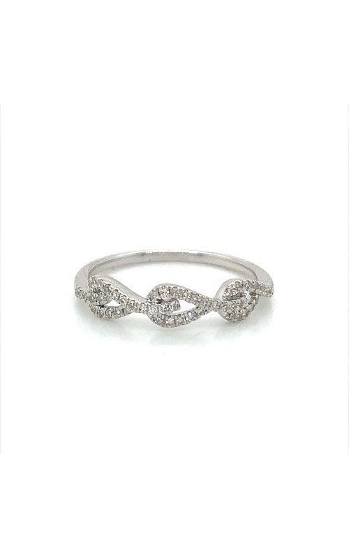 Rottermond Signature:10 Karat White Gold Infinity Link Band with 51= 0.17ctwSI2-I1/GHI Round Diamonds.