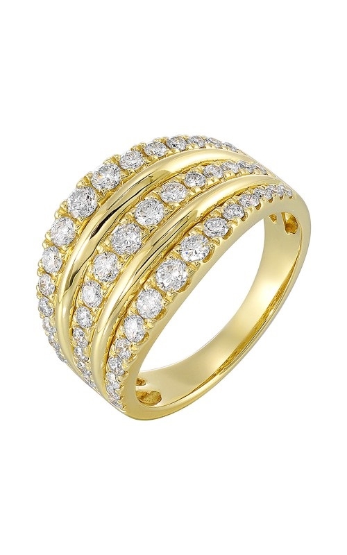 Rottermond Signature:14 Karat Yellow Gold Diamond 3 Row Band