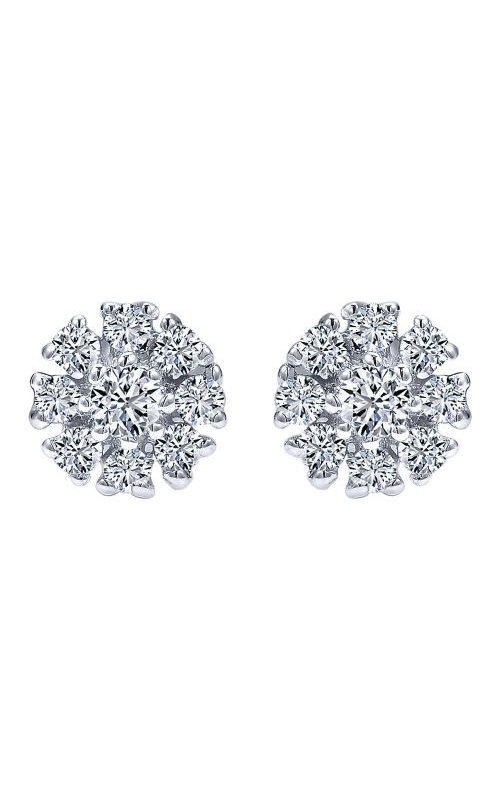 Gabriel & Co.:14 Karat White Gold Delicate Floral Stud Earrings