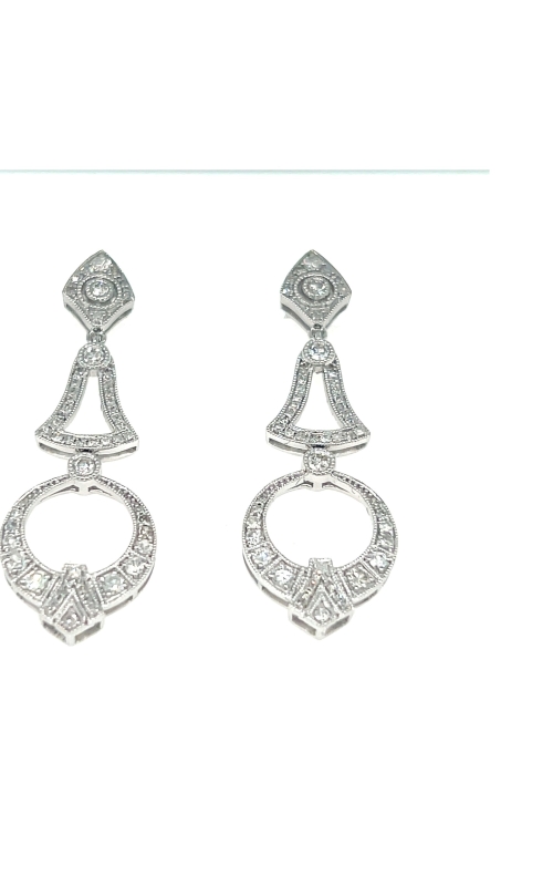 Rottermond Signature:14 Karat White Gold Chandelier Vintage Diamond Drop Earrings