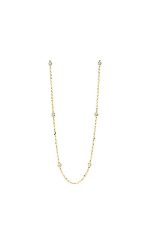 Rottermond Signature:14 Karat Yellow Gold Diamonds By The Yard Necklace with 10=1.00ctwI2-I3/IJK  Round Diamonds Chain 18 Inches.
