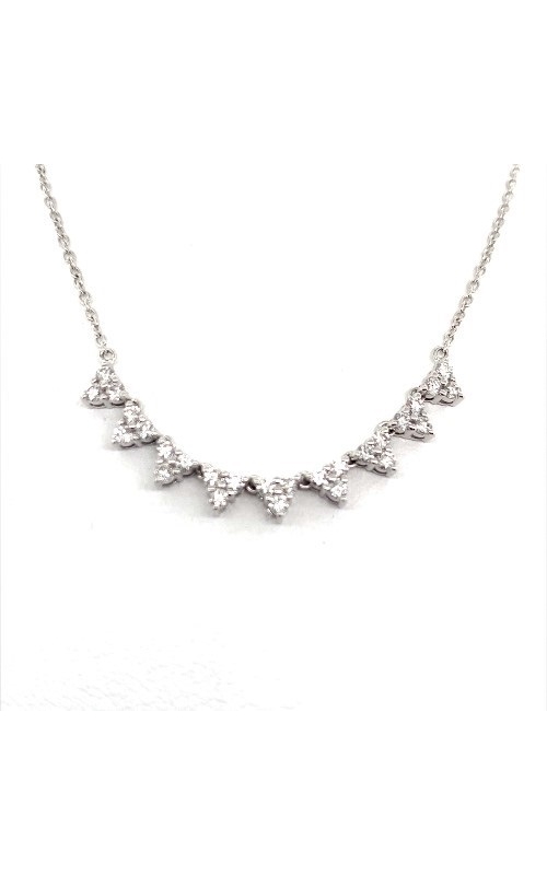 Rottermond Signature:14 Karat White Gold Mini Pyramids Diamond Necklace