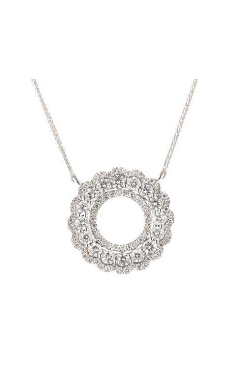 Rottermond Signature:14 Karat White Gold Diamond Fancy Circle Pendant