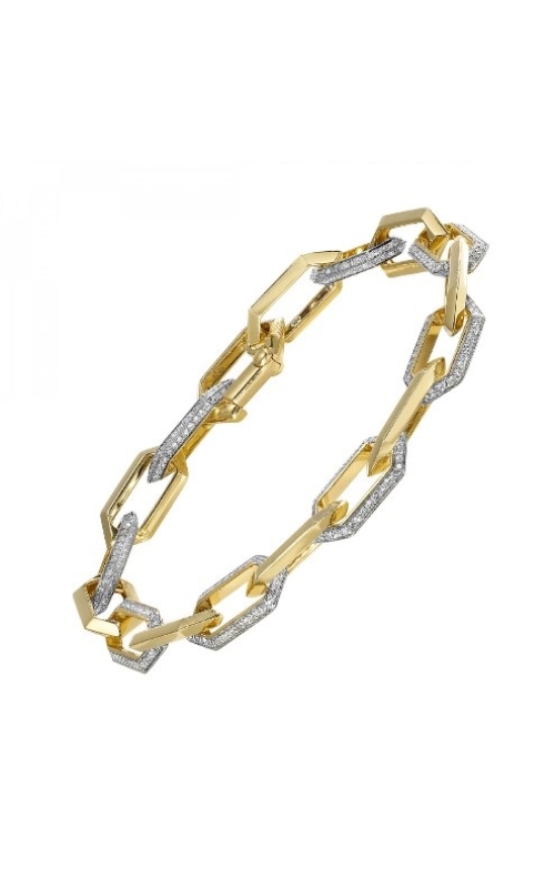 Rottermond  Signature:14 Karat Yellow White Diamond Hexagonal Link Bracelet