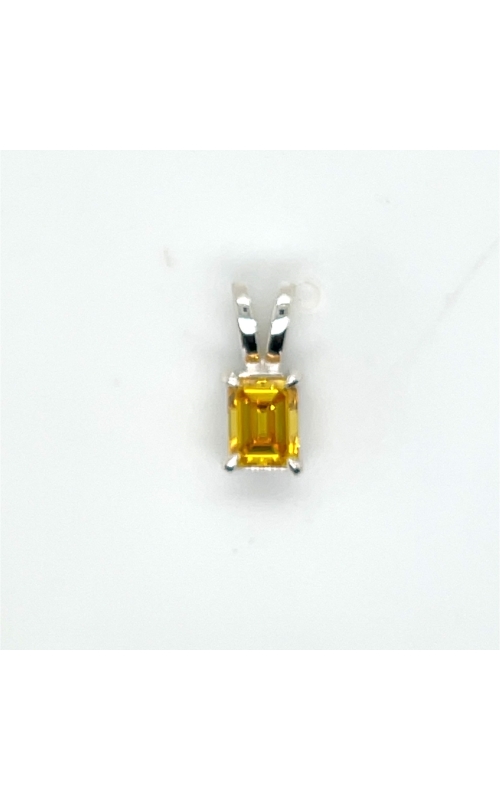 Lab Grown Emerald Diamond Set In A Sterling Silver Pendant Mounting