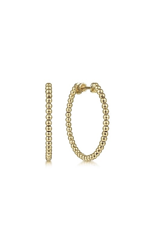 Gabriel & Co.:14 Karat Yellow Gold Bujukan 30mmn Hoop Earrings