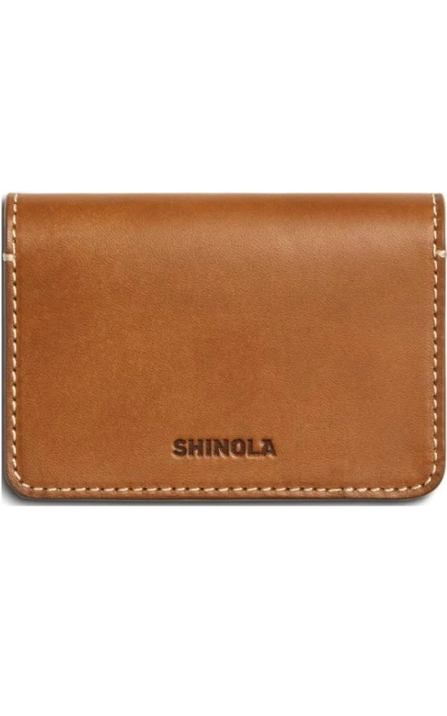 Shinola- Vachetta Business Card Holder, Tan